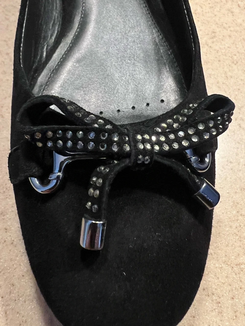 Geox “Respira” Black Suede Bow Ballet Flats size 7.5(38 euro)